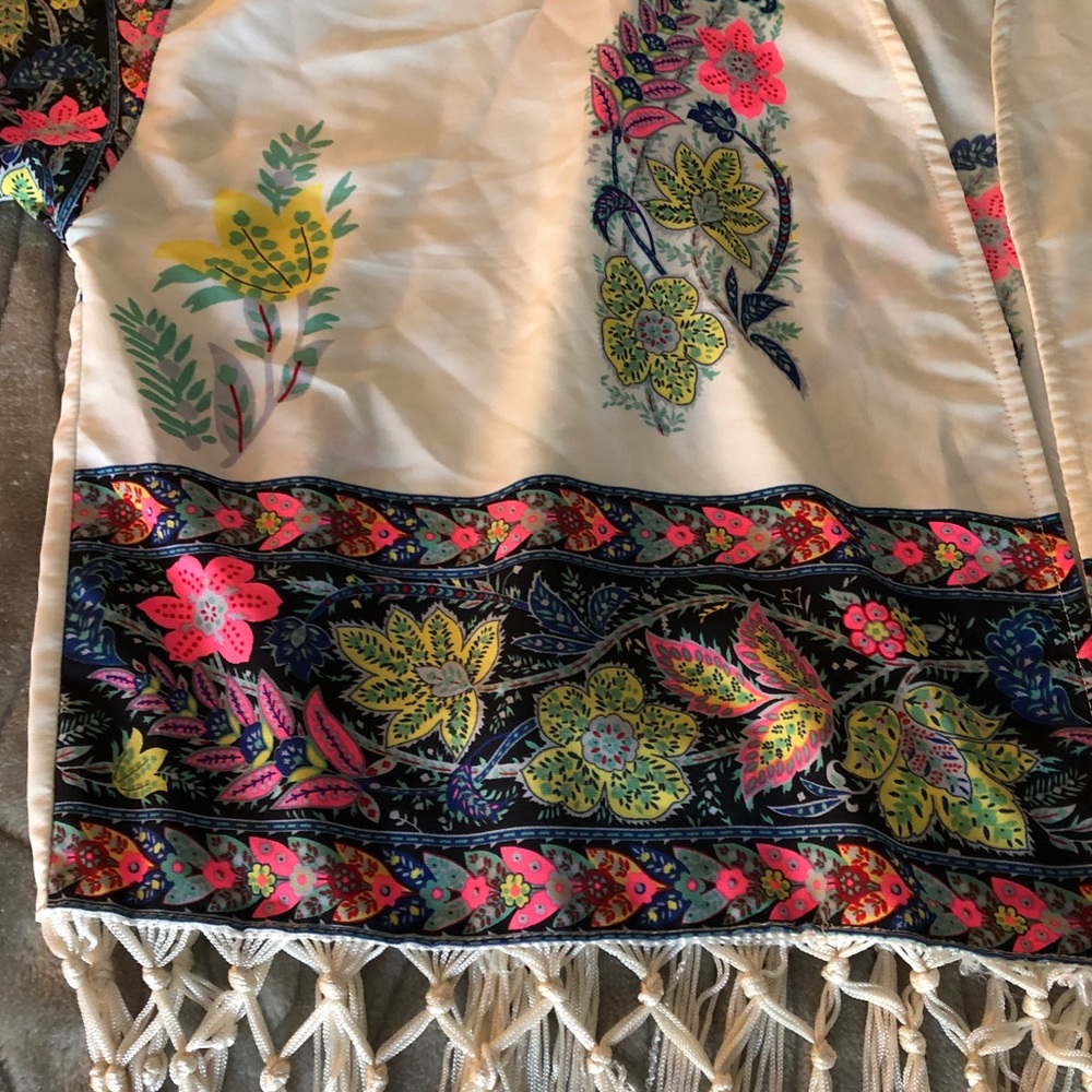 Kimono multi color w fringe - Picture 3 of 4